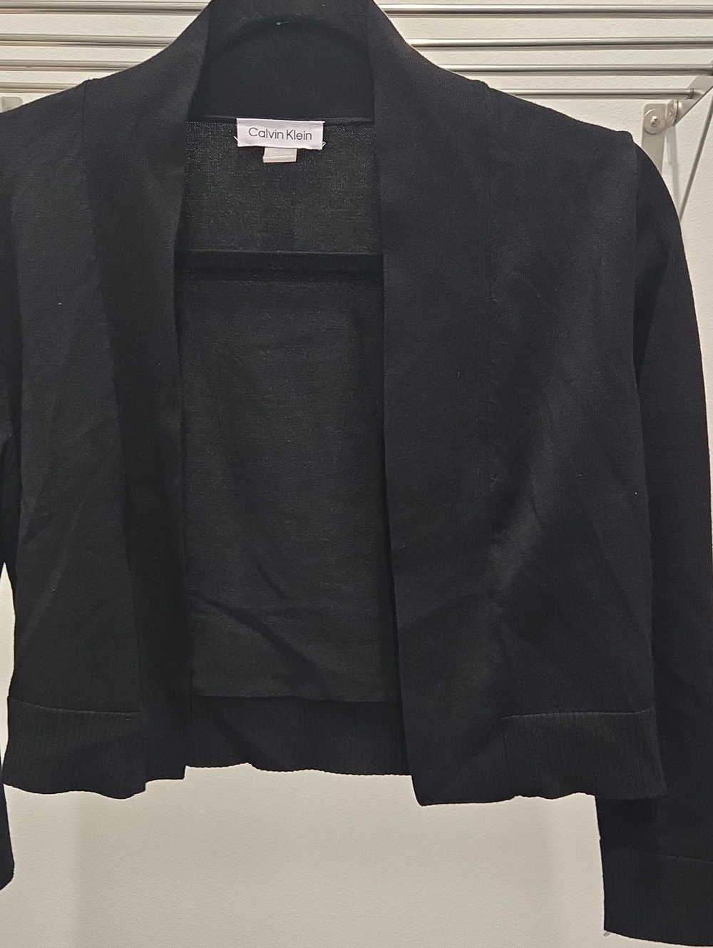 Calvin Klein Black Open-Front Knit Jacket